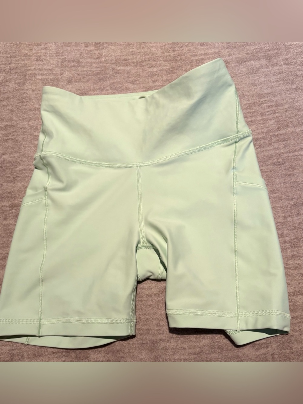 Athleta Mint Green High-Rise Bike Shorts